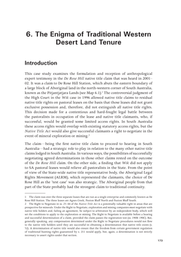 6. the Enigma of Traditional Western Desert Land Tenure