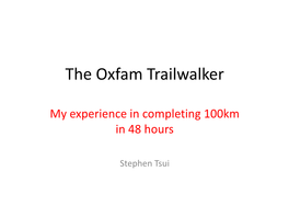 The Oxfam Trailwalker