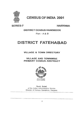 Village and Towwise Primary Census Abstract, Fatehabad, Part XII- a & B