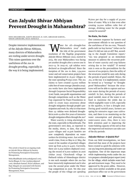 Can Jalyukt Shivar Abhiyan Prevent Drought in Maharashtra?