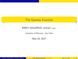 The Gamma Function