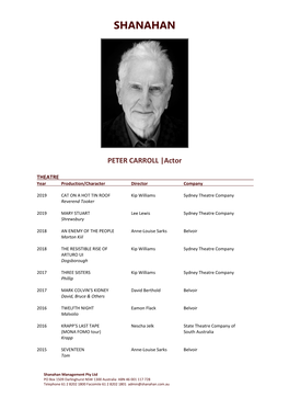 PETER CARROLL |Actor