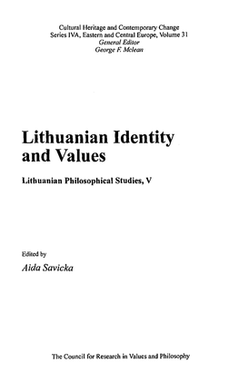 Lithuanian Identity and Values