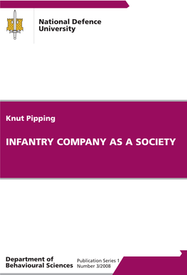 Infantry Company As a Society