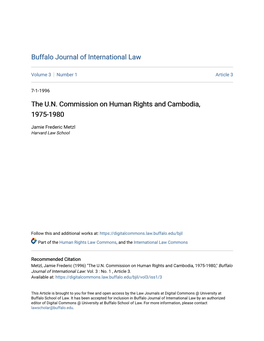 The U.N. Commission on Human Rights and Cambodia, 1975-1980