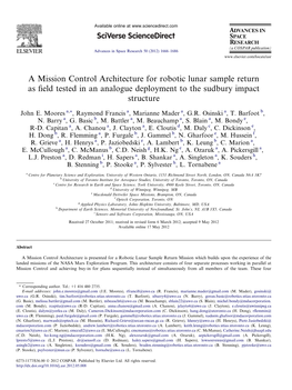 A Mission Control Architecture for Robotic Lunar Sample Return As Field