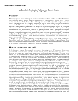 An Ionospheric Modification Facility for the Magnetic Equator