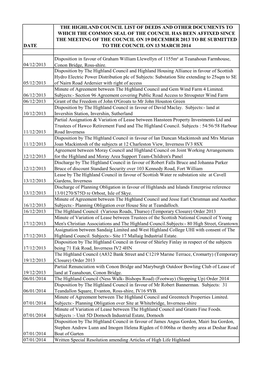 List of Deeds Since 19 December 2013