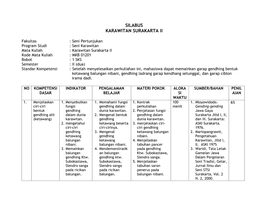 Silabus Karawitan Surakarta Ii