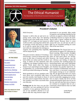 The Ethical Humanist Humanist Page 1 Page 1