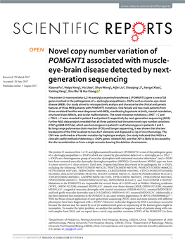 Novel Copy Number Variation of POMGNT1 Associated with Muscle