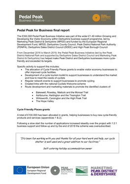 Pedal Peak for Business Final Report