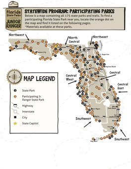 MAP LEGEND West 87 110 88 89 90 Central Tampa 127 91 112 92 113 128 93 129 East 1 94 State Park 95 97 131 114 96 139 140 130 132 141 143 115 1 Participating Jr