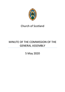 Minute of the Commission of the General Assembly