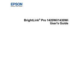 Brightlink Pro 1420Wi/1430Wi User's Guide