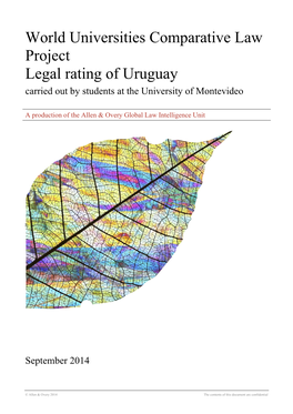 World Universities Comparative Law Project Legal Rating of Uruguay Carried out by Students at the University of Montevideo