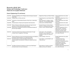 Research @ DLSU 2012 Science and Technology Conference Final List of Accepted Abstracts