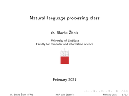 Natural Language Processing Class