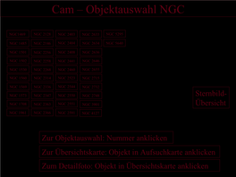 Cam – Objektauswahl NGC