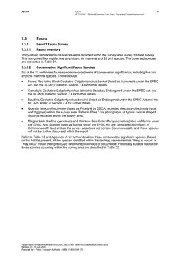 METRONET - Byford Extension Part One – Flora and Fauna Assessment