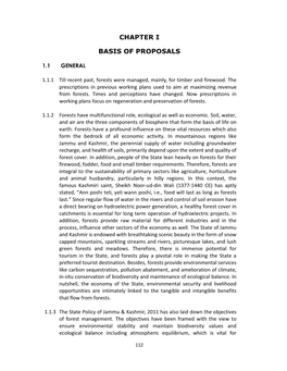 Chapter I Basis of Proposals