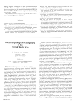 Structural Geological Investigations in the Nimrod Glacier Area