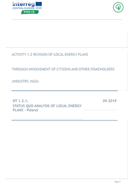 Poland 09 2019 ACTIVITY 1.2 REVISION of LOCAL ENERGY