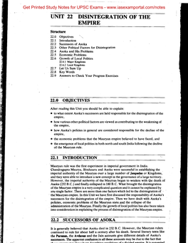 UNIT 22 DISINTEGRATION of the EMPIRE Structure