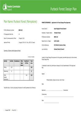 Purbeck Forest Plan Rempstone