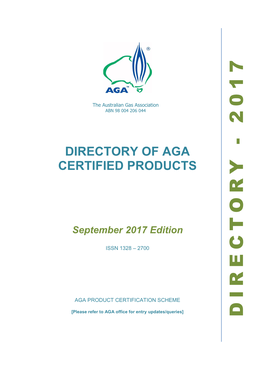 Directory of Aga Certified Products