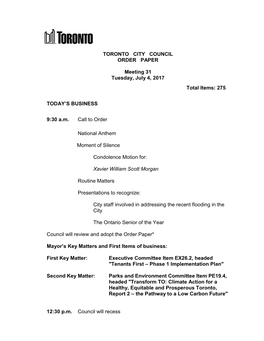 Executive Committee Item EX26.2, Headed "Tenants First – Phase 1 Implementation Plan"