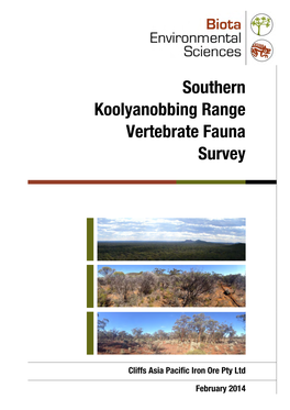 Southern Koolyanobbing Range Vertebrate Fauna Survey