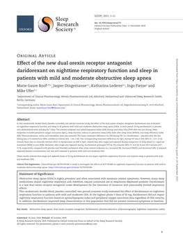 Effect of the New Dual Orexin Receptor Antagonist Daridorexant On