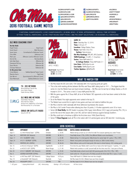 2016 Football Game Notes @Coachhughfreeze #Beattamu