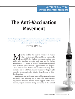 The Anti-Vaccination Movement