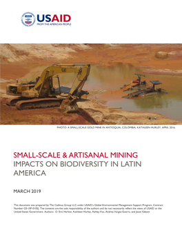 Small-Scale & Artisanal Mining Impacts on Biodiversity in Latin