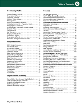 Table of Contents