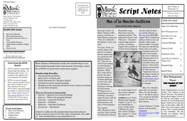 Script Notes Volume 32 Issue 3 Music Theatre of Wenatchee July 2012 Page 1 233B N Wenatchee Ave P