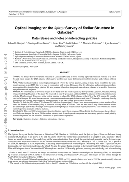 Optical Imaging for the Spitzer Survey of Stellar Structure in Galaxies? Data Release and Notes on Interacting Galaxies