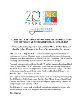 MKAF Presents Dynamic Lineup for Bluegrass at the Beach Festival