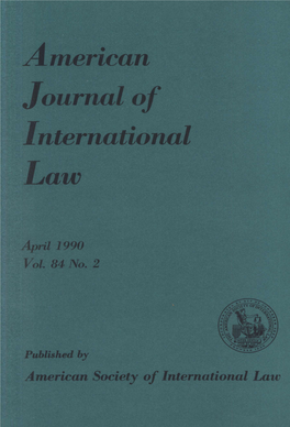 A Merican Journal of International Aw