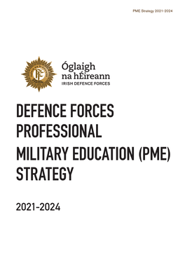 Defence Forces Professional Military Education (Pme) Strategy