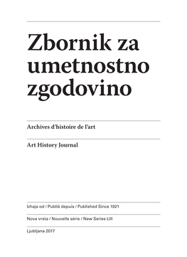 Zbornik Za Umetnostno Zgodovino