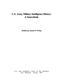 US Army Military Intelligence History