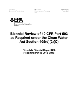 Biosolids Biennial Report No 8 (Reporting Period 2018-2019) (PDF)