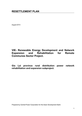 VIE- Renewable Energy Development and Network Expansion and Rehabilitation for Remote Communes Sector Project