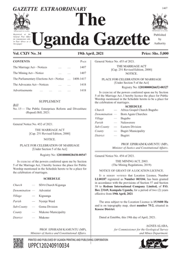 The Uganda Gazette 1407