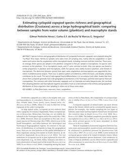 Estimating Cyclopoid Copepod Species Richness and Geographical Distribution (Crustacea) Across a Large Hydrographical Basin