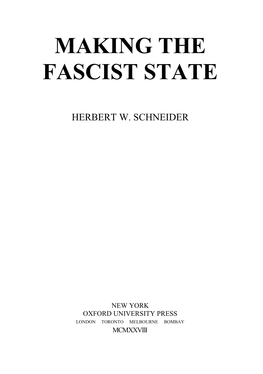 Making the Fascist State