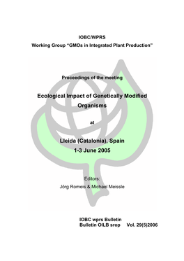 Ecological Impact of Genetically Modified Organisms